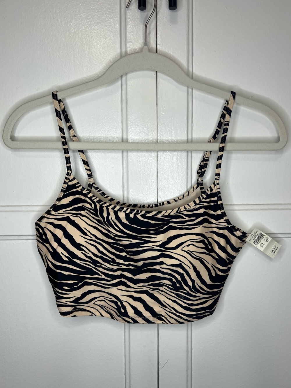Aerie Scoop Longline Bikini Top- Tan Zebra | M - NWT